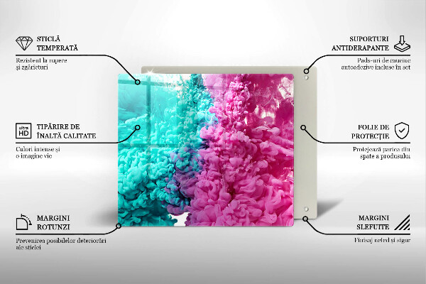 Osłona ściany przy kuchence gazowej Turkusowo-różowy dym