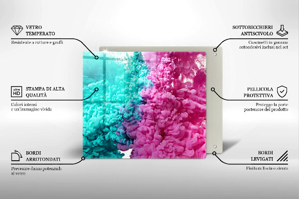Osłona ściany przy kuchence gazowej Turkusowo-różowy dym