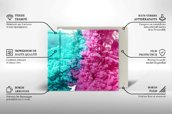 Osłona ściany przy kuchence gazowej Turkusowo-różowy dym