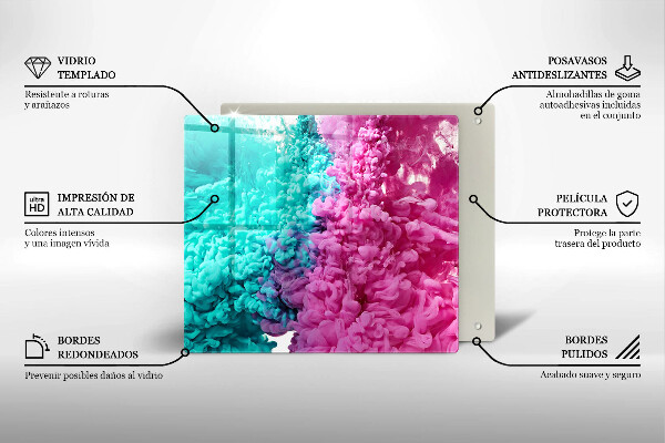 Osłona ściany przy kuchence gazowej Turkusowo-różowy dym