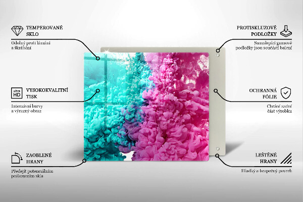 Osłona ściany przy kuchence gazowej Turkusowo-różowy dym