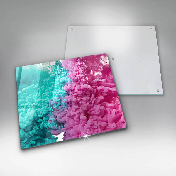 Osłona ściany przy kuchence gazowej Turkusowo-różowy dym