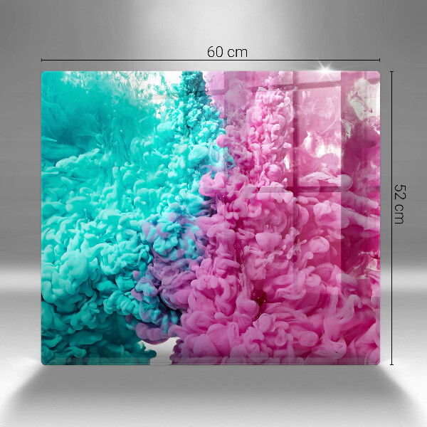 Osłona ściany przy kuchence gazowej Turkusowo-różowy dym