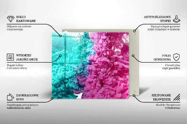 Osłona ściany przy kuchence gazowej Turkusowo-różowy dym