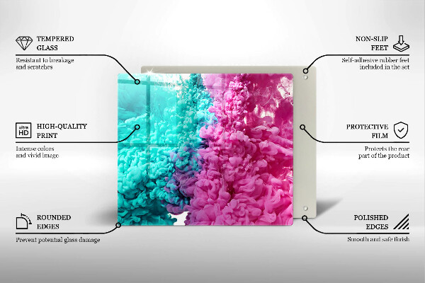 Osłona ściany przy kuchence gazowej Turkusowo-różowy dym