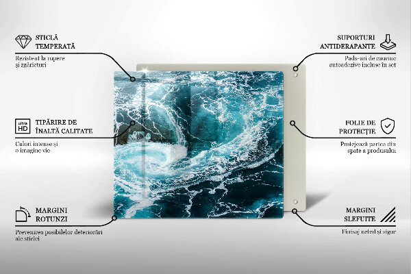 Osłona ściany przy kuchence gazowej Spieniona fale wody