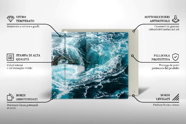 Osłona ściany przy kuchence gazowej Spieniona fale wody