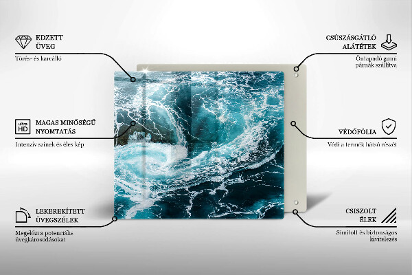 Osłona ściany przy kuchence gazowej Spieniona fale wody