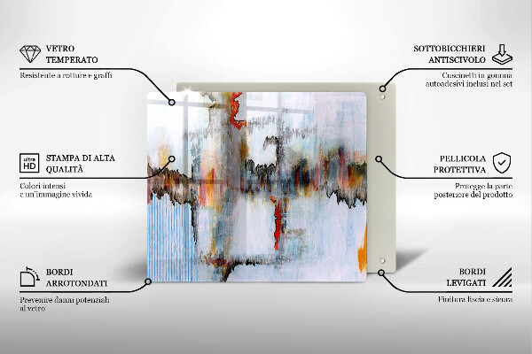 Osłona ściany przy kuchence gazowej Farby abstrakcja