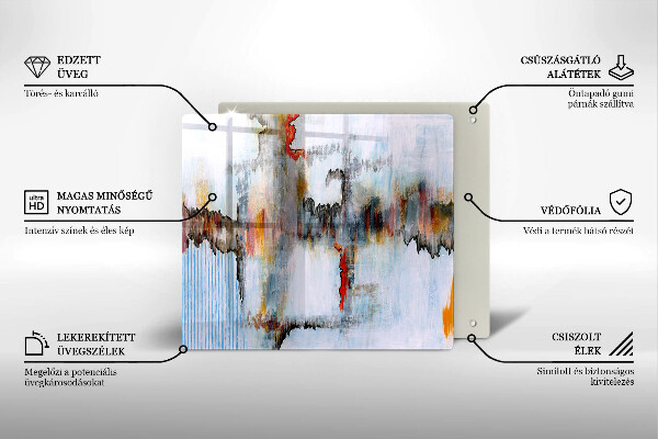 Osłona ściany przy kuchence gazowej Farby abstrakcja