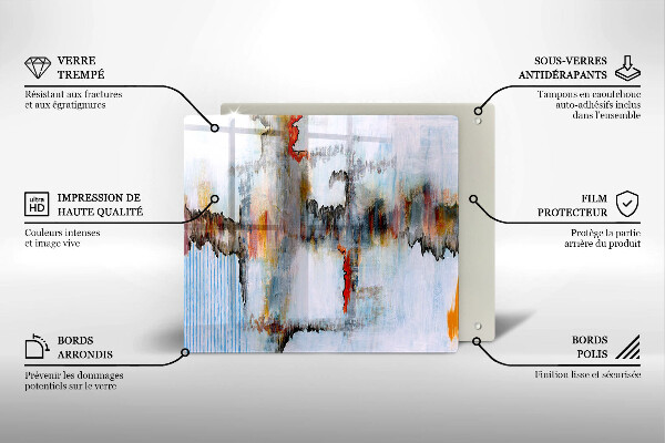 Osłona ściany przy kuchence gazowej Farby abstrakcja