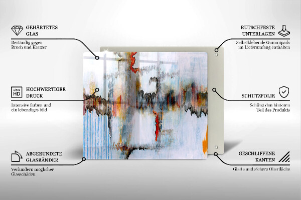 Osłona ściany przy kuchence gazowej Farby abstrakcja
