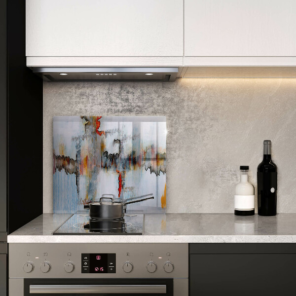 Osłona ściany przy kuchence gazowej Farby abstrakcja