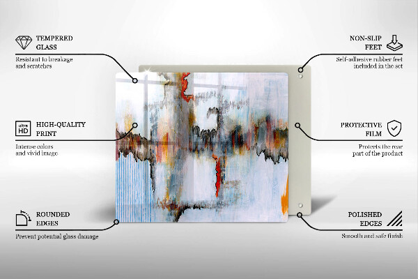 Osłona ściany przy kuchence gazowej Farby abstrakcja