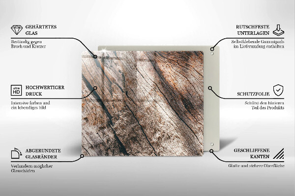 Osłona ściany przy kuchence gazowej Struktura drewna