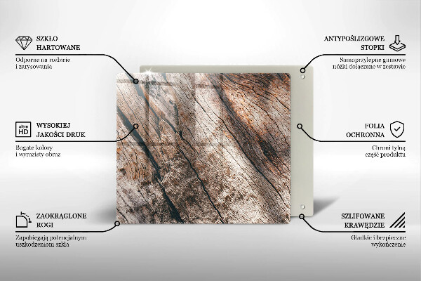 Osłona ściany przy kuchence gazowej Struktura drewna