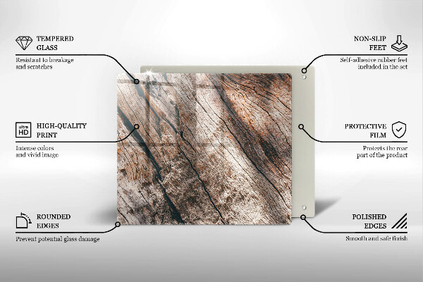 Osłona ściany przy kuchence gazowej Struktura drewna