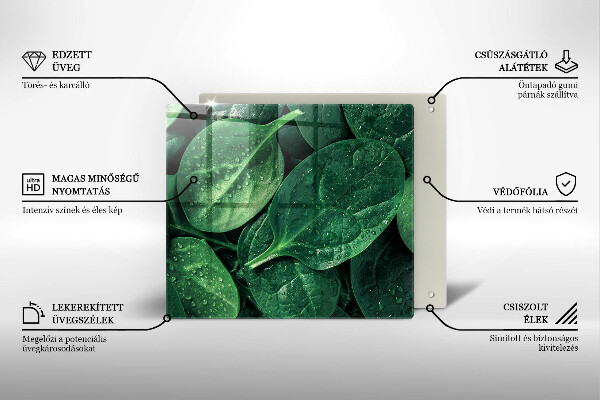 Osłona ściany przy kuchence gazowej Liście bazylii