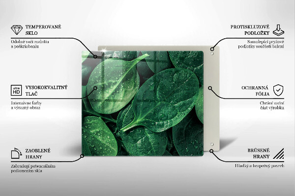 Osłona ściany przy kuchence gazowej Liście bazylii