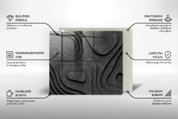 Osłona ściany przy kuchence gazowej Kamienne kształty 3D