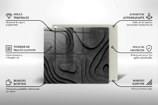 Osłona ściany przy kuchence gazowej Kamienne kształty 3D