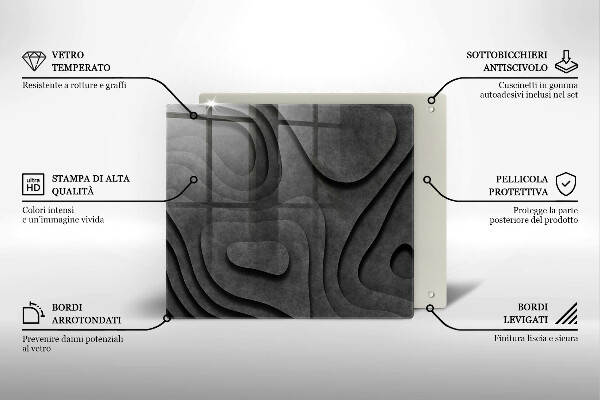 Osłona ściany przy kuchence gazowej Kamienne kształty 3D