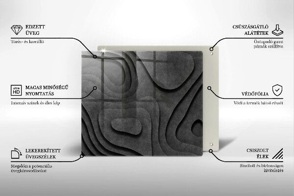 Osłona ściany przy kuchence gazowej Kamienne kształty 3D