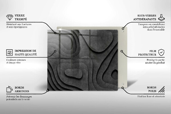 Osłona ściany przy kuchence gazowej Kamienne kształty 3D