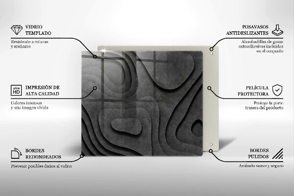 Osłona ściany przy kuchence gazowej Kamienne kształty 3D