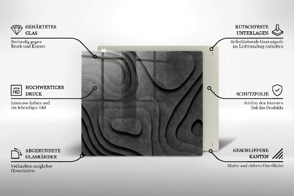 Osłona ściany przy kuchence gazowej Kamienne kształty 3D