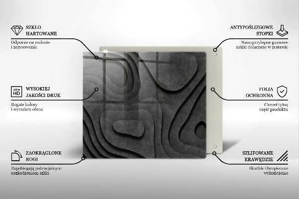 Osłona ściany przy kuchence gazowej Kamienne kształty 3D