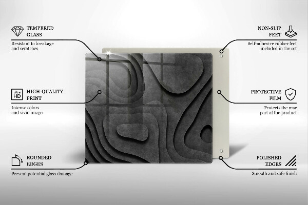 Osłona ściany przy kuchence gazowej Kamienne kształty 3D