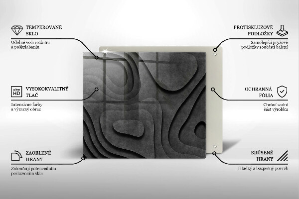 Osłona ściany przy kuchence gazowej Kamienne kształty 3D