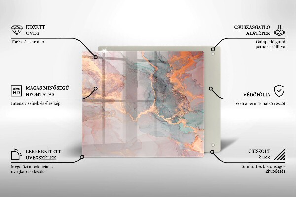 Osłona blatu kuchennego Marmur ze złotem