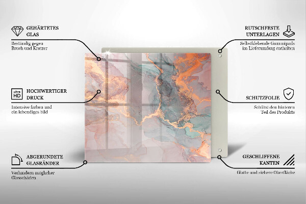 Osłona blatu kuchennego Marmur ze złotem