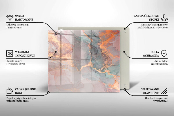 Osłona blatu kuchennego Marmur ze złotem