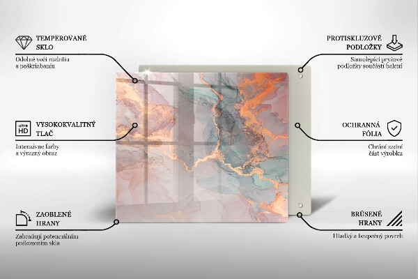 Osłona blatu kuchennego Marmur ze złotem