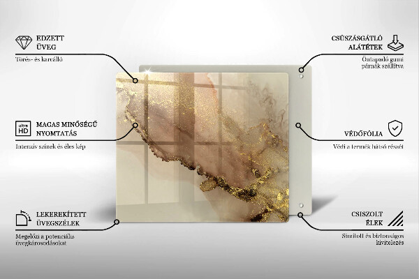 Osłona ściany przy kuchence gazowej Abstrakcja złoto