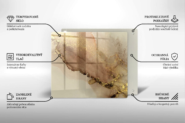 Osłona ściany przy kuchence gazowej Abstrakcja złoto