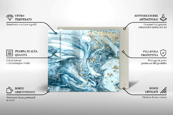 Osłona ściany przy kuchence gazowej Struktura ze złotem