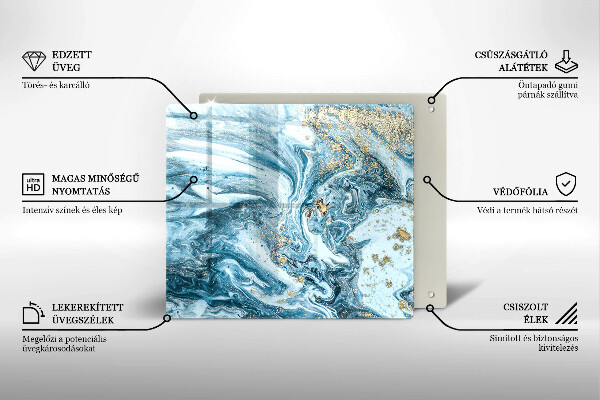 Osłona ściany przy kuchence gazowej Struktura ze złotem