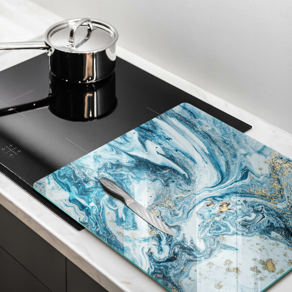 Osłona ściany przy kuchence gazowej Struktura ze złotem