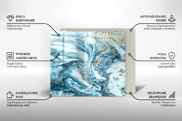 Osłona ściany przy kuchence gazowej Struktura ze złotem