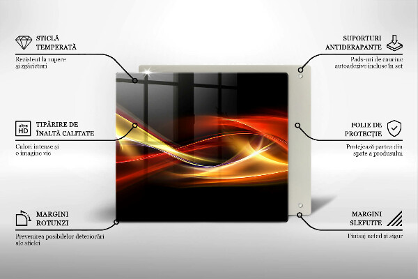 Płyta ochronna na kuchenkę Abstrakcja dym i światło
