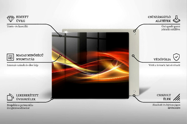 Płyta ochronna na kuchenkę Abstrakcja dym i światło