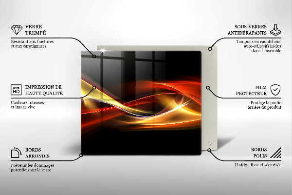 Płyta ochronna na kuchenkę Abstrakcja dym i światło