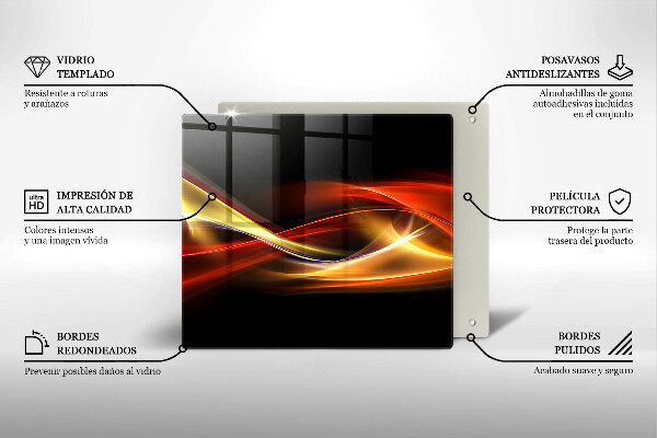 Płyta ochronna na kuchenkę Abstrakcja dym i światło