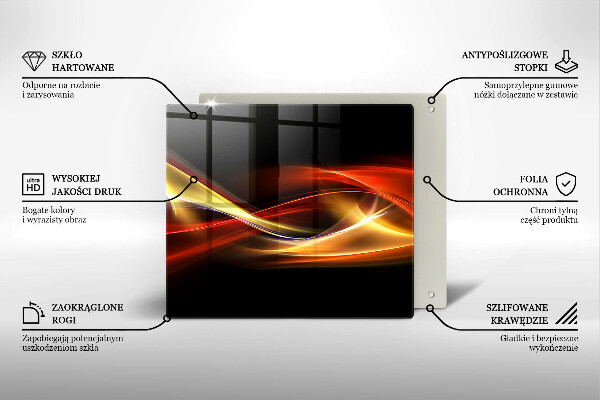 Płyta ochronna na kuchenkę Abstrakcja dym i światło