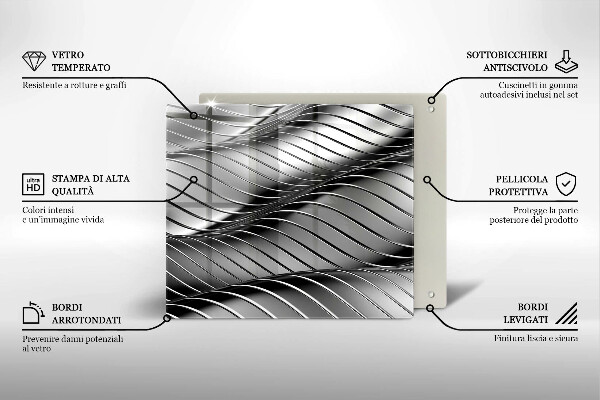 Osłona ściany przy kuchence gazowej Metalowa struktura 3D