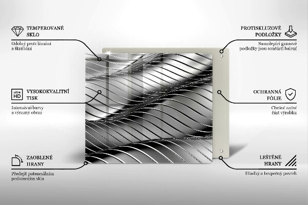 Osłona ściany przy kuchence gazowej Metalowa struktura 3D